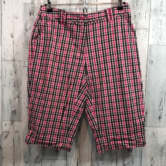 Lady Hagen Checkered 14” Bermudas 6 - Picture 1 of 9